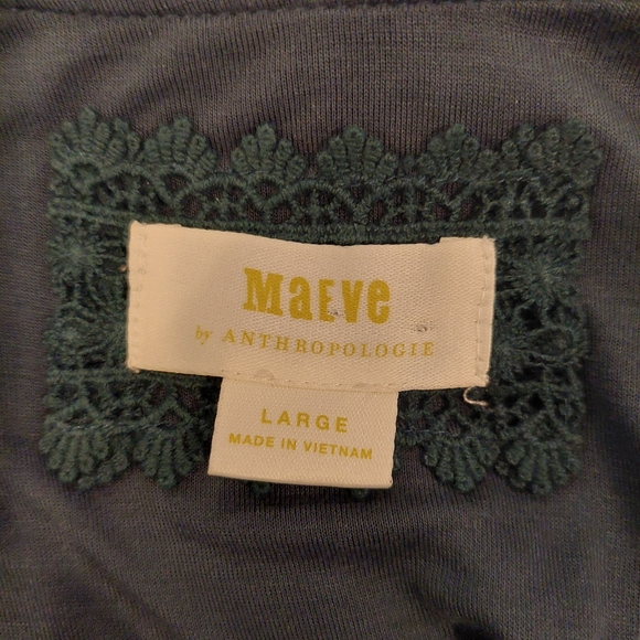 Maeve by Anthropologie Malta belted long sleeve green dress v-neck size large - Picture 4 of 8